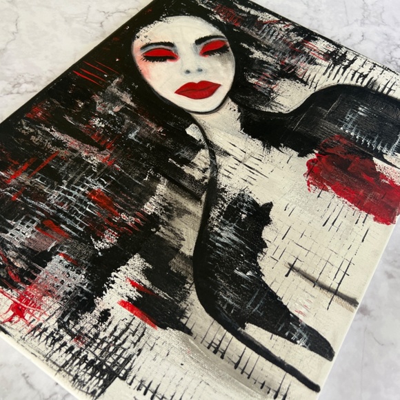 Broken Heart - Abstract Acrylic Painting of a Woman | Original Artwork 11x14 - Picture 6 of 7